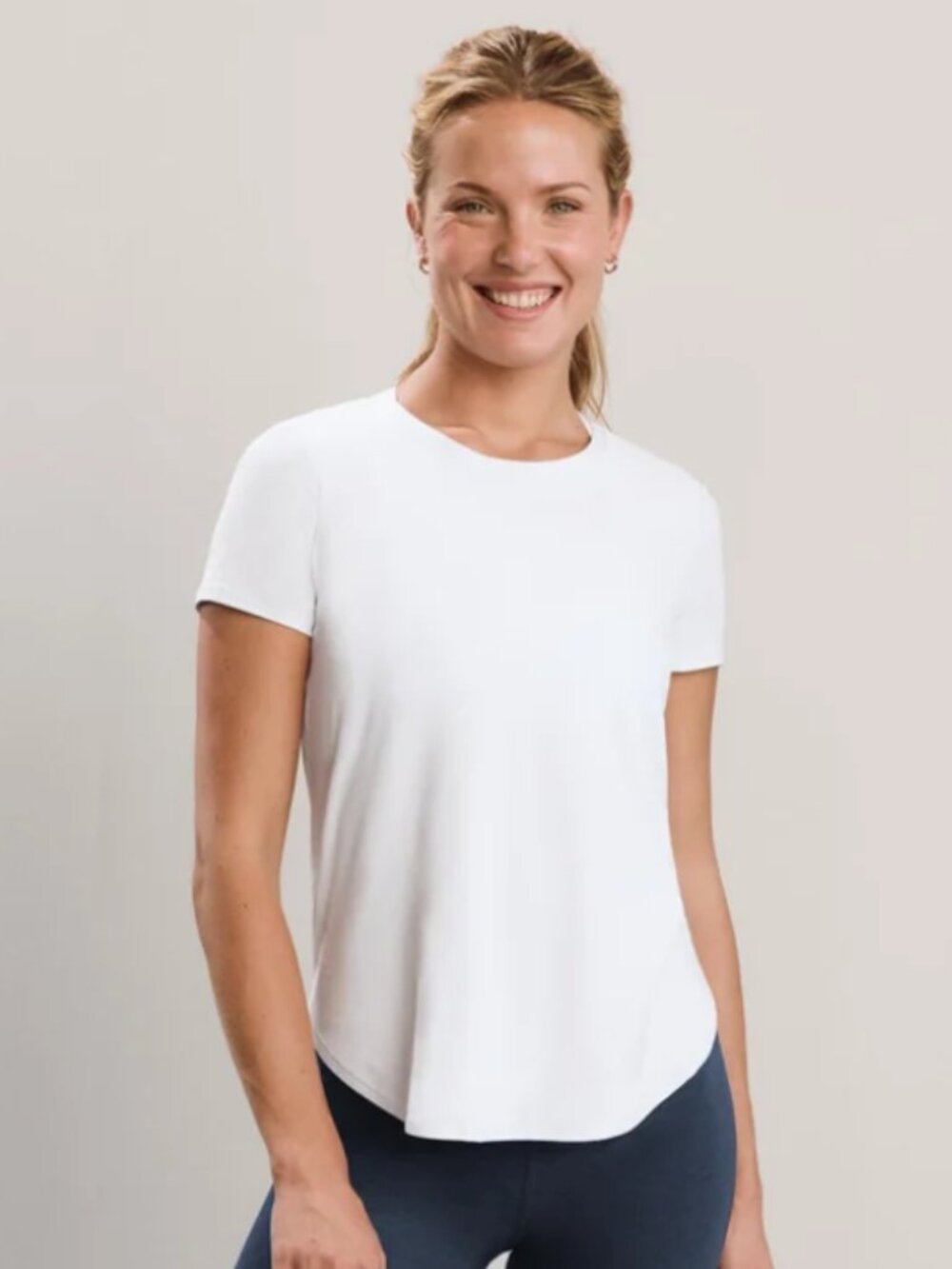 Beyond Yoga White Featherweight On the Down Low XL Tee